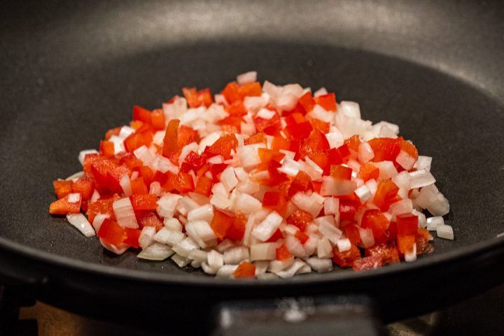 Red pepper and onion