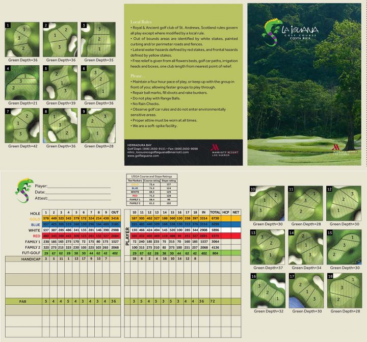 La Iguana Golf Scorecard